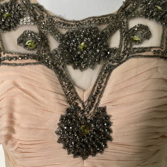 New Marchesa Notte Women's Blush Pink Maxi Dress Evening Gown Size 14 - Picture 4 of 14